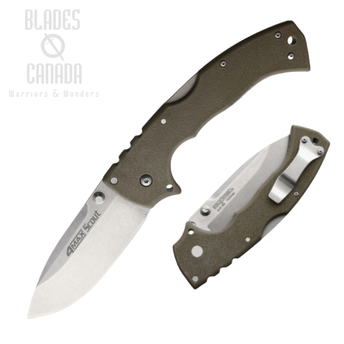 (image for) Cold Steel 4-Max Scout Folding Knife, AUS10A SW, Griv-Ex Dark Earth, 62RQ-DESW